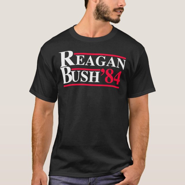 Reagan Bush &x27;84 Retro-Logo Red White Blue Elec T-Shirt (Vorderseite)
