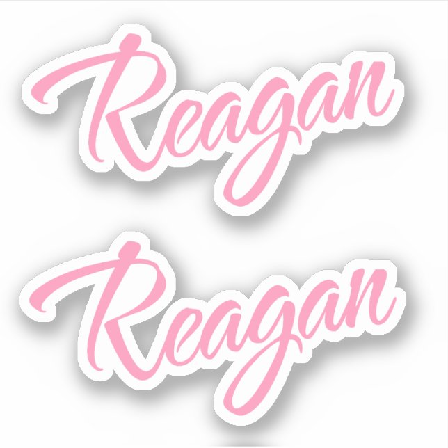 Reagan Decorative Name in Pink x2 Aufkleber (Vorderseite)