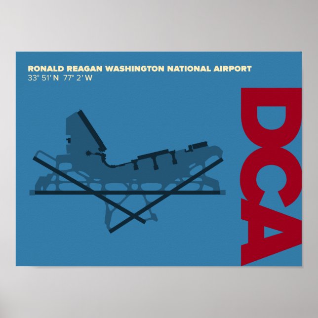 Reagan National Airport (DCA) Diagramm Poster (Vorne)