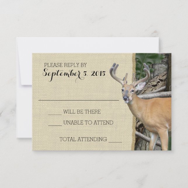 Reaktion auf die Camouflage von Waldhirschen RSVP Karte (Vorderseite)