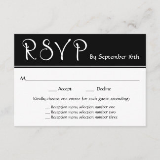 Reaktion auf die Hochzeitempfehlung UAWG 3 RSVP Karte