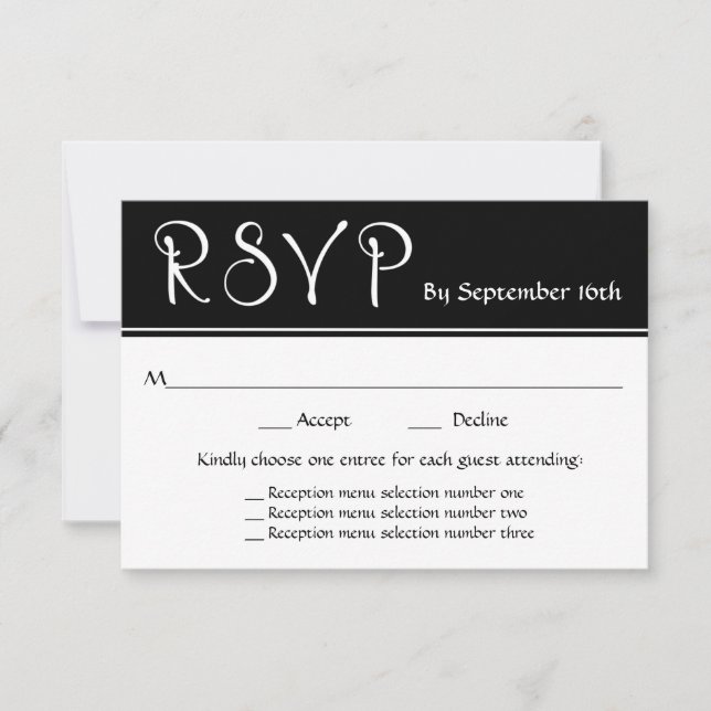 Reaktion auf die Hochzeitempfehlung UAWG 3 RSVP Karte (Vorderseite)