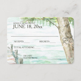 Reaktion auf Hochzeiten im Wasserfarbensee RSVP Karte