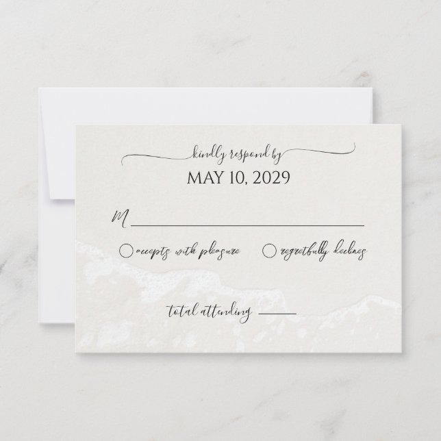 Reaktion von Sand Heart Beach RSVP Karte (Vorderseite)