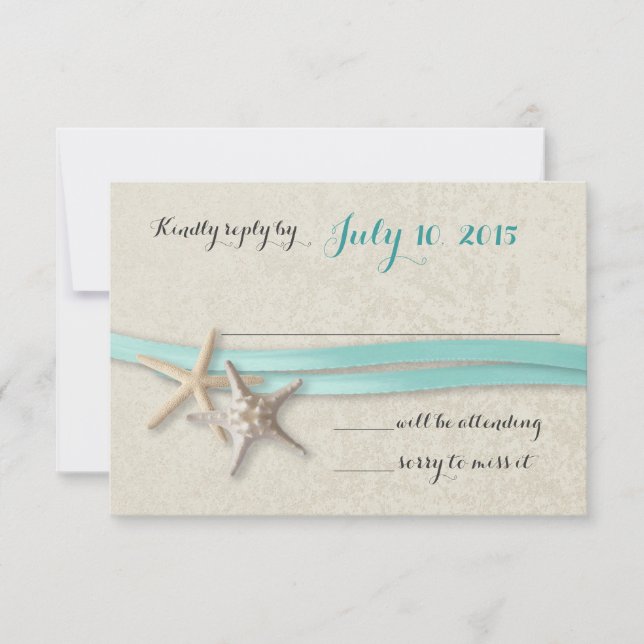 Reaktion von Starfish und Ribbon Beach RSVP Karte (Vorderseite)