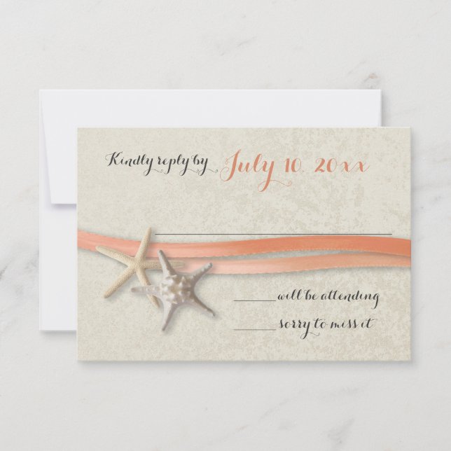 Reaktion von Sternfischen und Ribbon-Korallensträn RSVP Karte (Vorderseite)