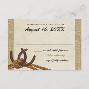 Reaktion von Western und Pferdeschuhen RSVP Karte