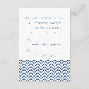 Reaktionskarte für Zickzack Waves RSVP Karte