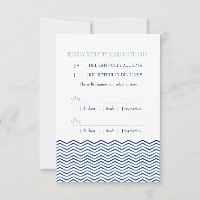 Reaktionskarte für Zickzack Waves RSVP Karte (Vorderseite)