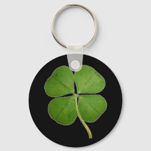 Real 4 Leaf Klee Kleeblatt Schwarz Schlüsselanhänger
