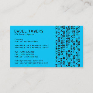 Real Alien Writing - Blue Visitenkarte