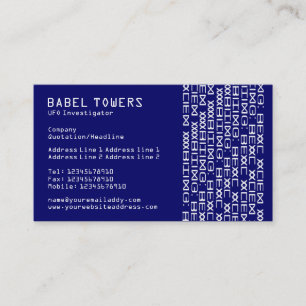 Real Alien Writing - Dark Blue Visitenkarte