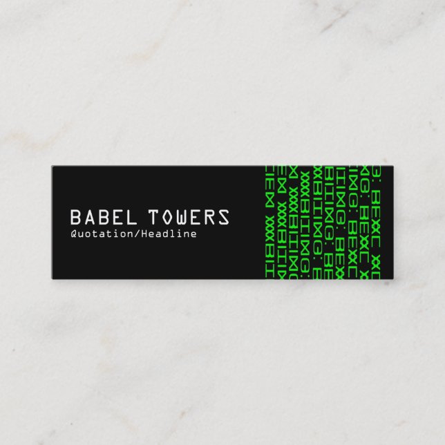 Real Alien Writing Mini Visitenkarte (Vorderseite)