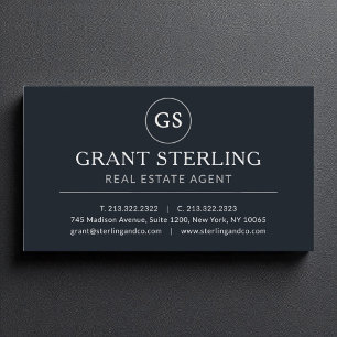 Real Anwesen Agent Black Silver Luxus Visitenkarte