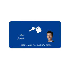 Real Anwesen Agent Blue Rücksendeadresse Adressaufkleber