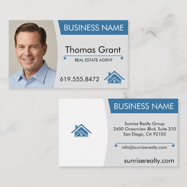Real Anwesen Agent Business Card Modern Realty Zuh Visitenkarte (Vorne/Hinten)