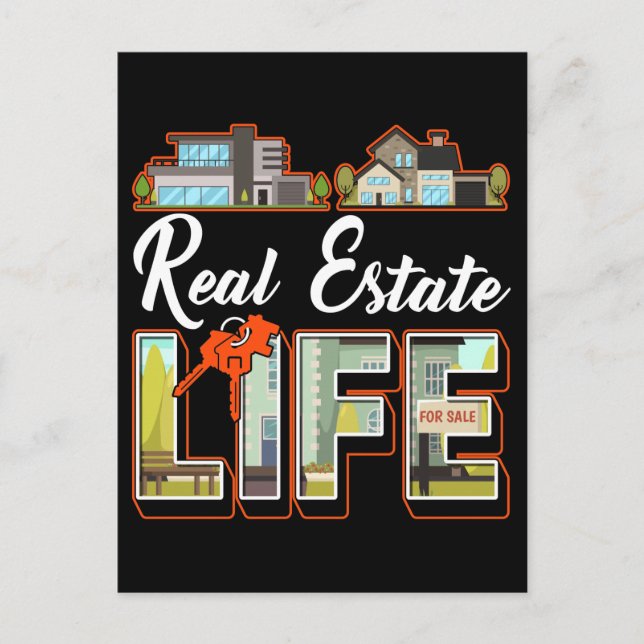 Real Anwesen Agent Funny Broker Investor Postkarte (Vorderseite)