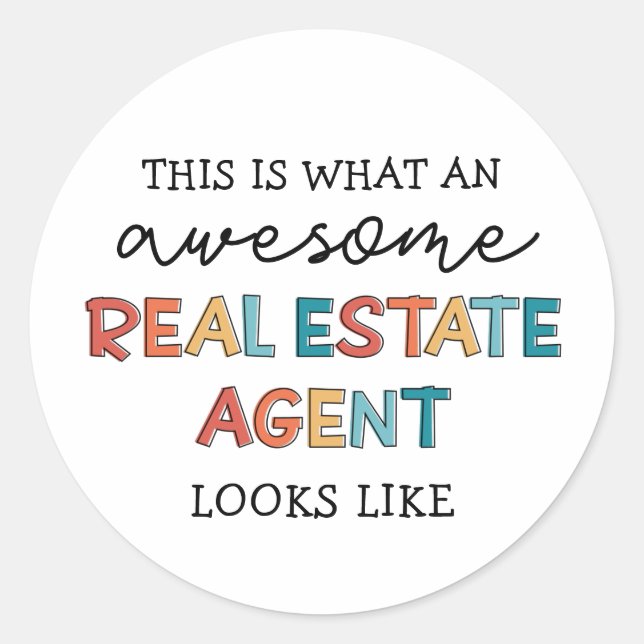 Real Anwesen Agent Funny Phantastisch Realtor Gesc Runder Aufkleber (Vorderseite)