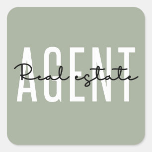 Real Anwesen Agent Geschenke für Realtor Quadratischer Aufkleber