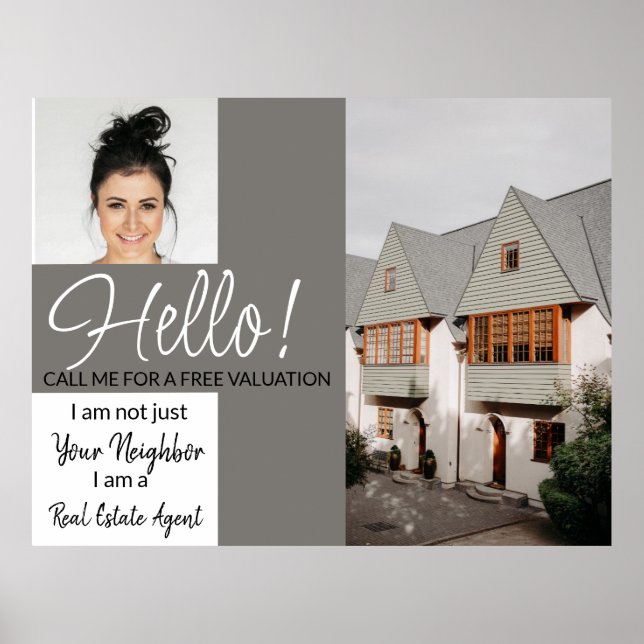 Real Anwesen Agent HELLO CARD - Flyer Poster (Vorne)