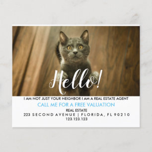 Real Anwesen Agent HELLO CARD niedliche Katze Flyer