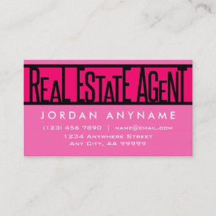Real Anwesen Agent Hot Pink Business Card Visitenkarte