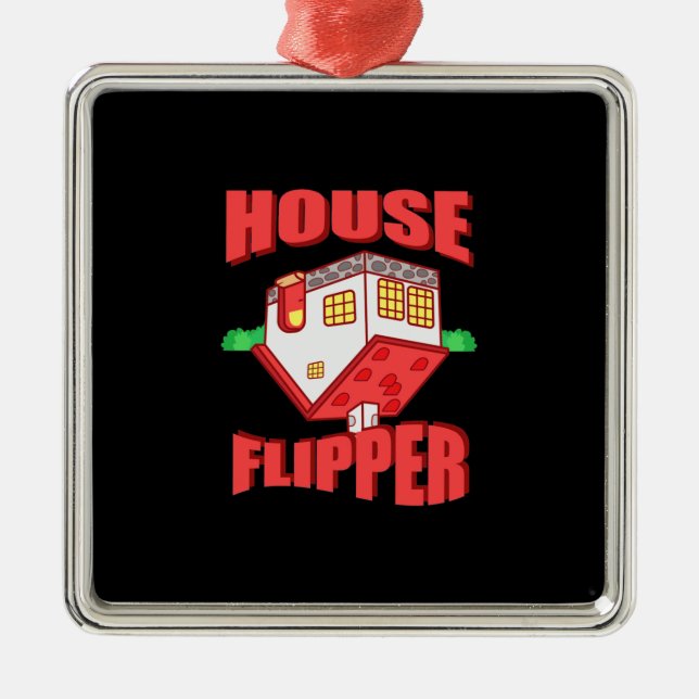 Real Anwesen Agent House Flipper Ornament Aus Metall (Vorne)