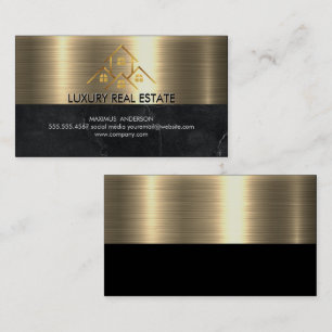 Real Anwesen Agent House Gold Logo Visitenkarte