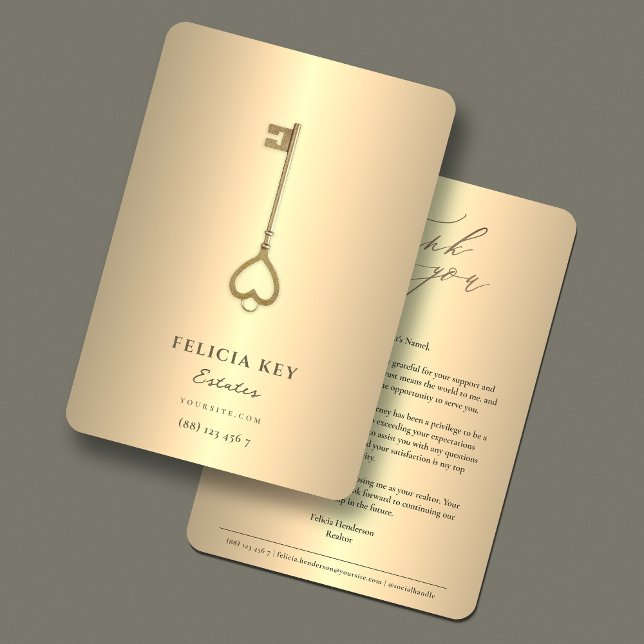 Real Anwesen Agent Imitats Gold Dankbarkeit Dankeskarte (Real Estate Agent Gold Grateful Appreciation Thank You Card
)
