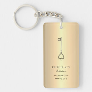 Real Anwesen Agent Individuelle Name Gold-Key-Logo Schlüsselanhänger