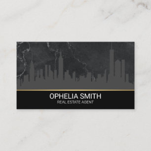 Real Anwesen Agent   Marmor   Cityscape Skyline Visitenkarte