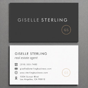 Real Anwesen Agent Minimalistisch Luxus Schwarz Visitenkarte