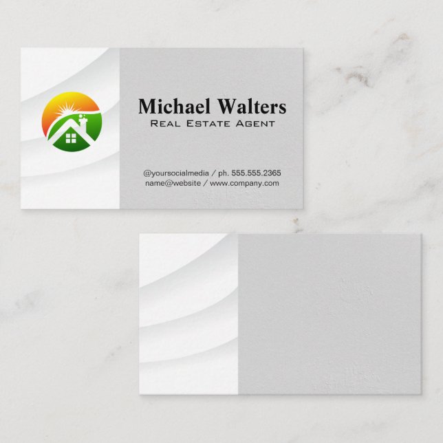 Real Anwesen Agent | Modern Zuhause Style Logo Visitenkarte (Vorne/Hinten)
