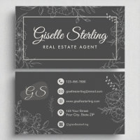 Real Anwesen Agent Moody Charcoal Grau Floral