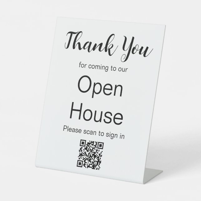 Real Anwesen Agent Open House QR-Code-Anmeldung Sockelschild (Vorderseite)