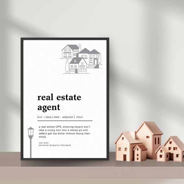Real Anwesen Agent Property GPS Definition Poster (Real Estate Agent Property GPS Definition Poster)