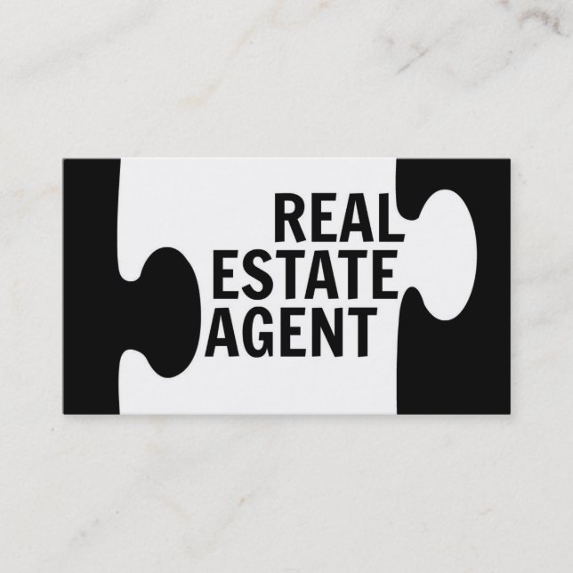 Real Anwesen Agent Puzzle Piece Business Card Visitenkarte (Vorderseite)