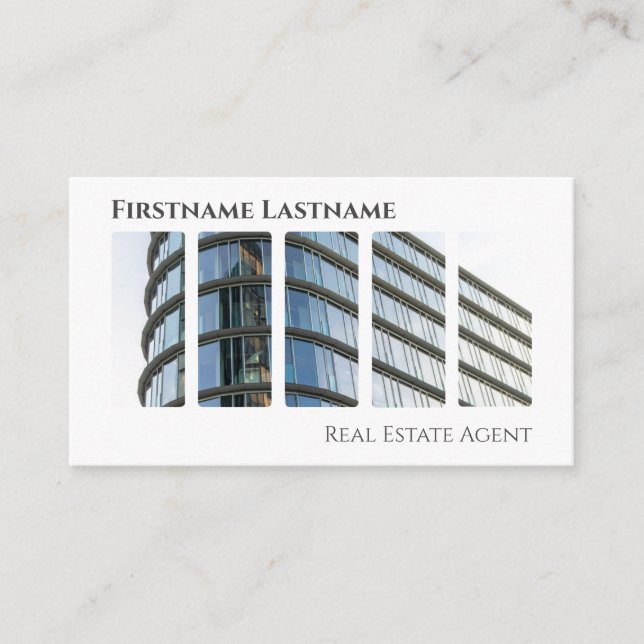 Real Anwesen Agent QR-Code moderne Office-Gebäude Visitenkarte (Vorderseite)