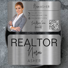 Real Anwesen Agent Realtor Foto QR Code Imitat Met Visitenkarte