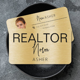 Real Anwesen Agent Realtor Foto QR Code Imitat Met Visitenkarte