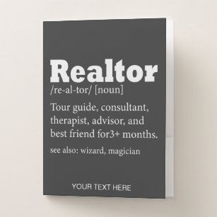 Real Anwesen Agent Realtor Funny Pocket Folder Bewerbungsmappe