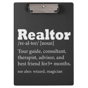 Real Anwesen Agent Realtor Funny Zitat Klemmbrett