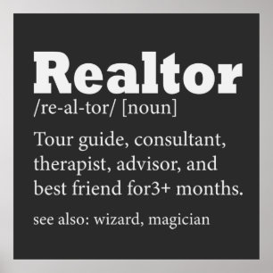 Real Anwesen Agent Realtor Funny Zitat Poster