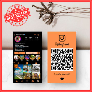 Real Anwesen Agent Realtor Instagram Orange QR Cod Visitenkarte