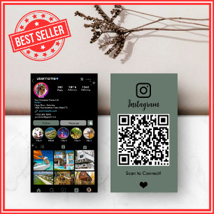 Real Anwesen Agent Realtor Instagram Sage Green QR Visitenkarte