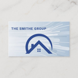 Real Anwesen Agent Residential Zuhause Roof Blue Visitenkarte