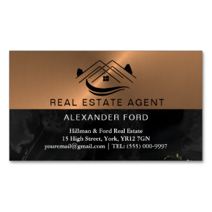 Real Anwesen Agent silber Metallic Kupfer Magnetische Visitenkarte