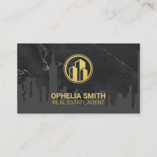 Real Anwesen Agent Stadtmarburg Gold-Gebäude Visitenkarte