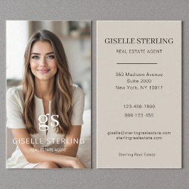 Real Anwesen Agent Taupe Beige Foto Beruflich Visitenkarte
