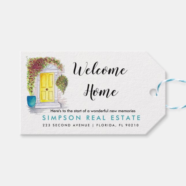 Real Anwesen Agent Welcome Zuhause Geschenkanhänger (Vorderseite (Horizontal))